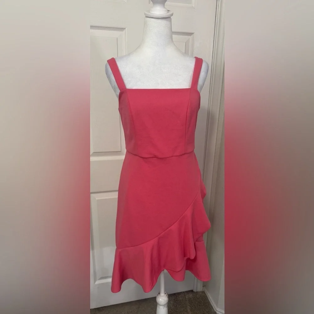 BCBG Paris Women’s Pink Ruffle Cocktail Mini Dress Size XS - Picture 1 of 10